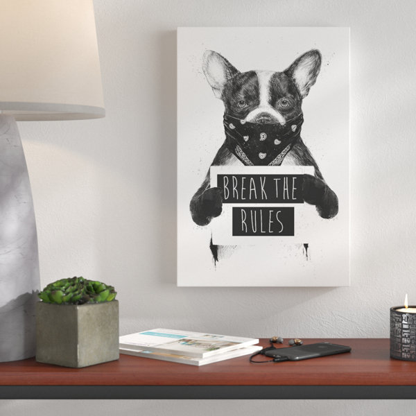 Wrought Studio Rebel Dog Print on Canvas Wayfair